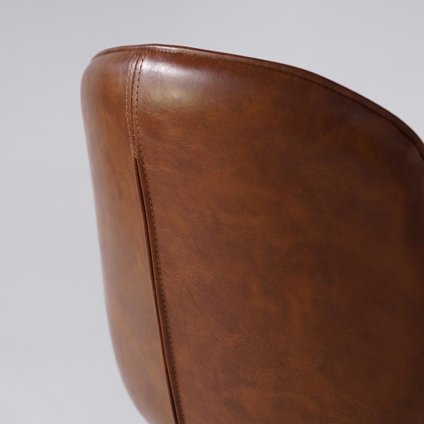 Cognac kunstleren barstoel - Lane