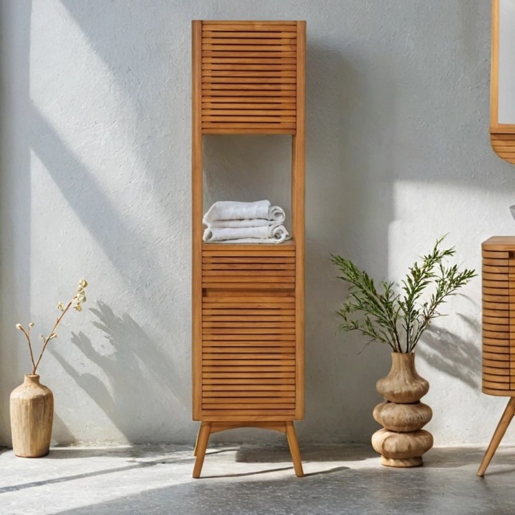 Teak houten badkamerkolom - Kama