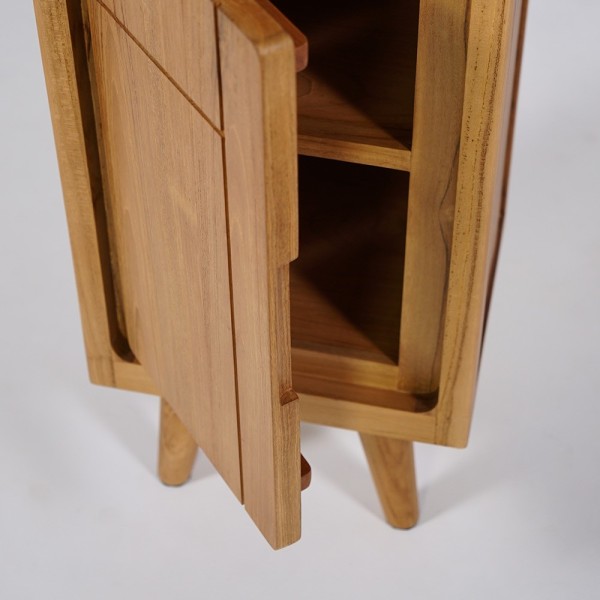 Badkamer kolomkast van natuurlijk hout - Pragati