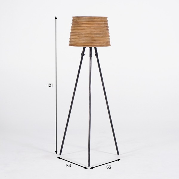 Vloerlamp van natuurlijk hout - Nomade