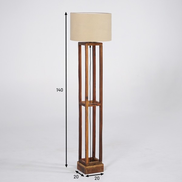 Vloerlamp van natuurlijk hout - Heritage