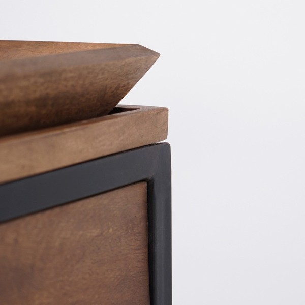 Salontafel in natuurlijk hout met metalen poten - Modula