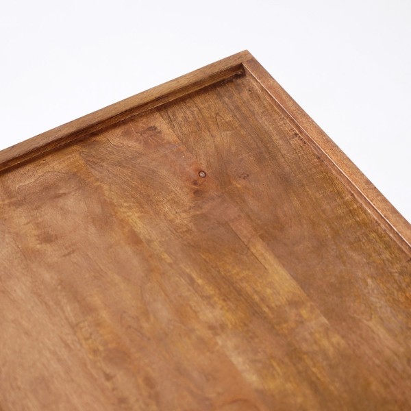 Salontafel in natuurlijk hout met metalen poten - Modula