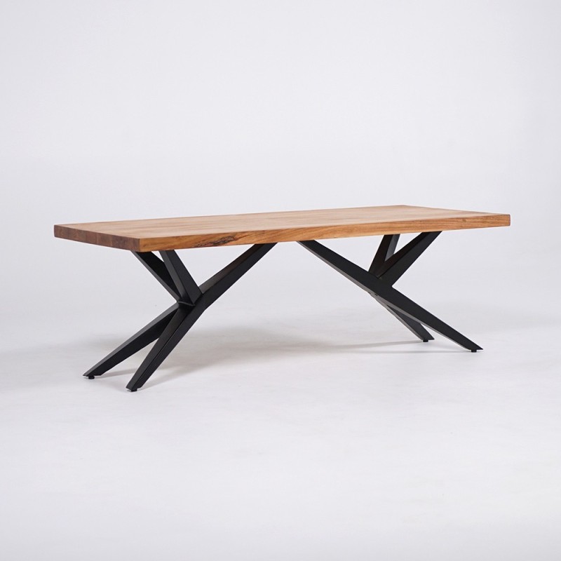 Natuurhouten salontafel met metalen poten - Helix