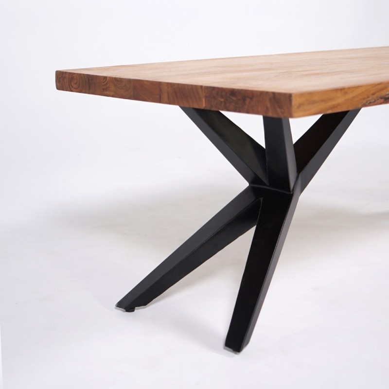 Natuurhouten salontafel met metalen poten - Helix