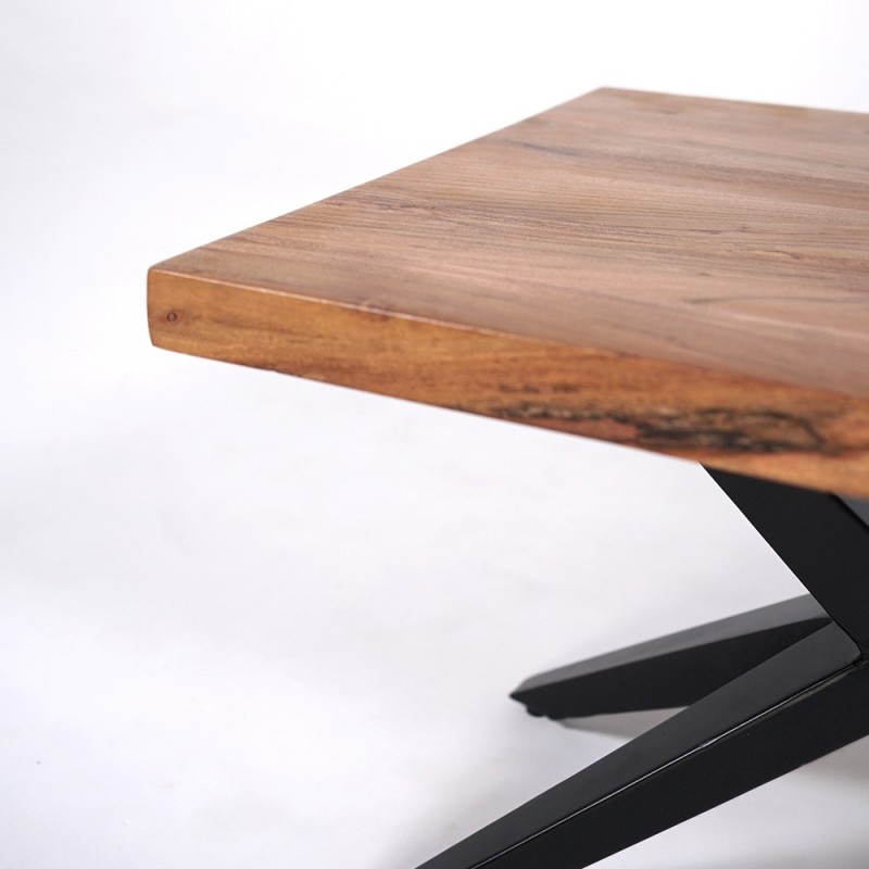 Natuurhouten salontafel met metalen poten - Helix