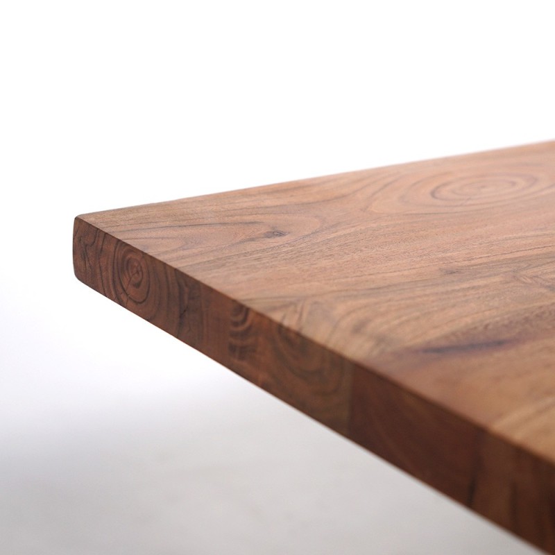 Natuurhouten salontafel met metalen poten - Helix