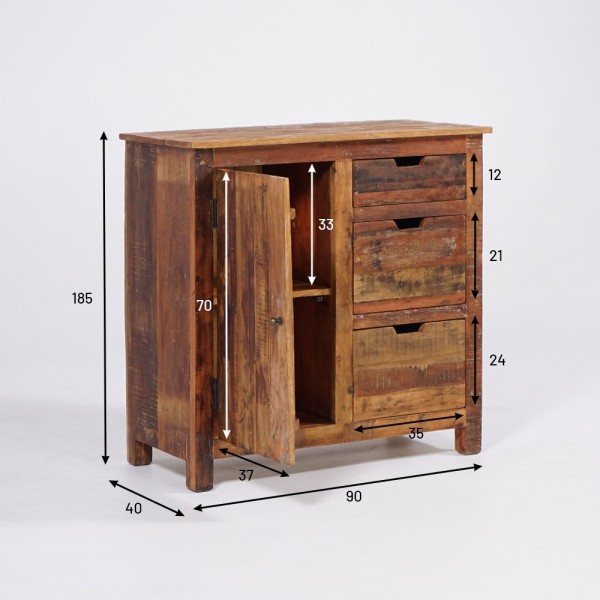 90 cm dressoir van gerecycled hout - Terra Nova