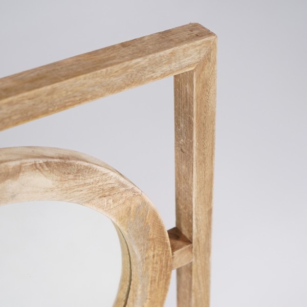 Rechthoekige set ronde spiegels met houten lijst 145 x 50 cm  - Ellipse