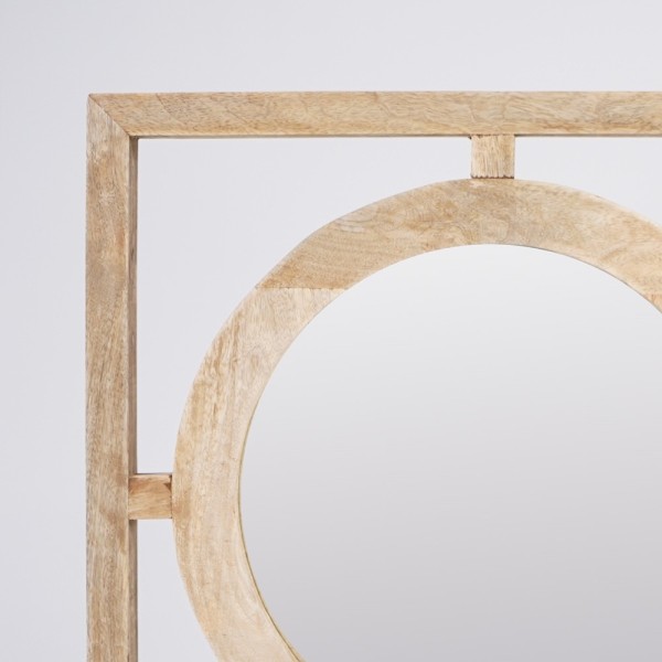 Rechthoekige set ronde spiegels met houten lijst 145 x 50 cm  - Ellipse