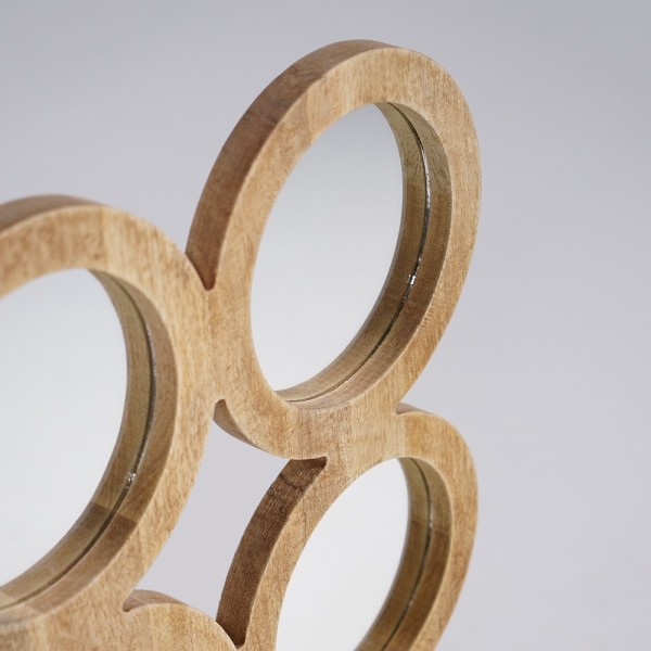 Rechthoekige set van 100 x 85 cm ronde spiegels met houten lijst - Ellipse