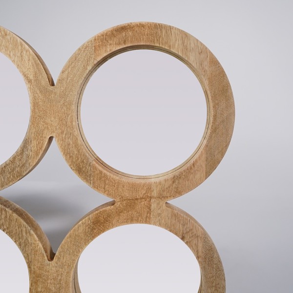 Rechthoekige set van 100 x 85 cm ronde spiegels met houten lijst - Ellipse