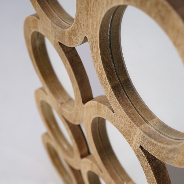 Rechthoekige set van 100 x 85 cm ronde spiegels met houten lijst - Ellipse