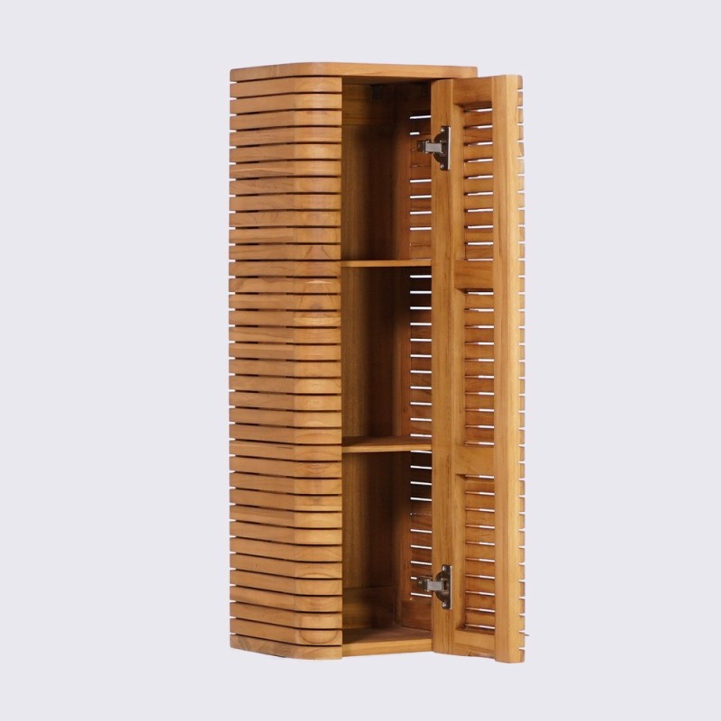 Teakhouten opbergzuil - Lattis