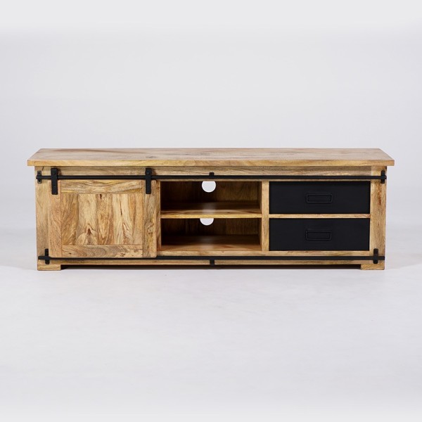 Hout en metaal industriële TV-meubel 160 cm - Paris