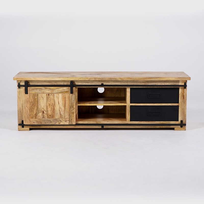 Hout en metaal industriële TV-meubel 160 cm - Paris