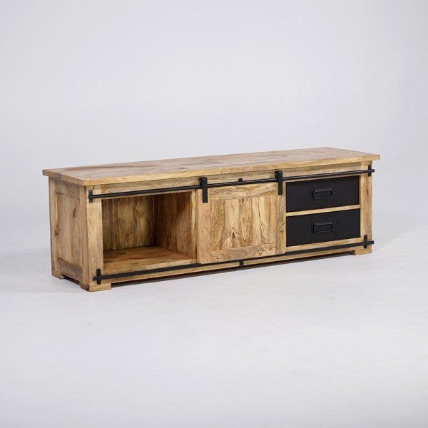 Hout en metaal industriële TV-meubel 160 cm - Paris