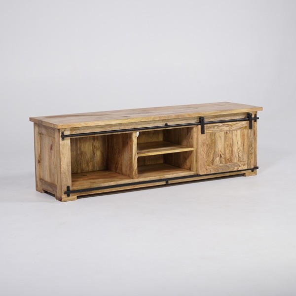 Hout en metaal industriële TV-meubel 160 cm - Paris
