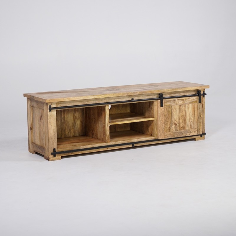 Hout en metaal industriële TV-meubel 160 cm - Paris
