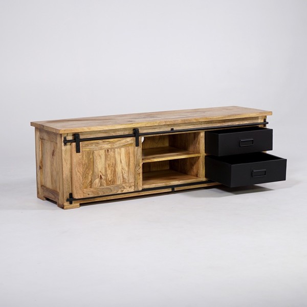Hout en metaal industriële TV-meubel 160 cm - Paris