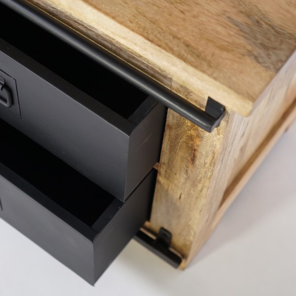 Hout en metaal industriële TV-meubel 160 cm - Paris
