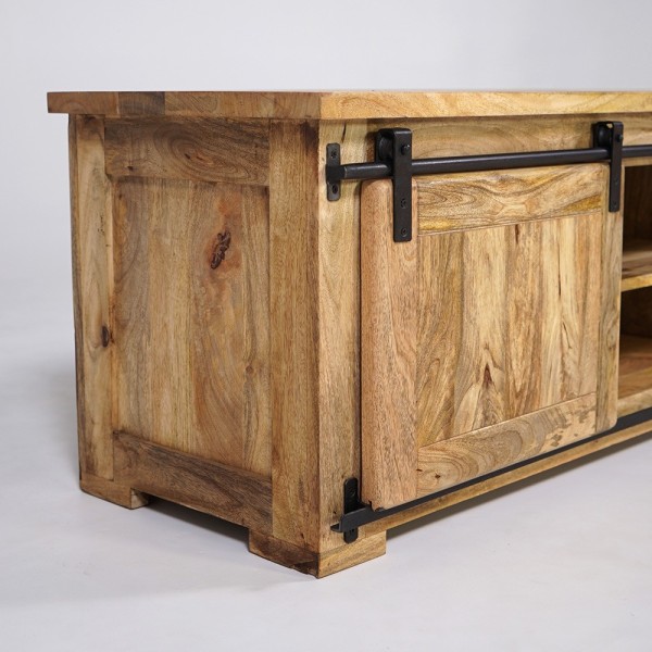 Hout en metaal industriële TV-meubel 160 cm - Paris