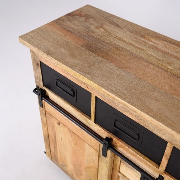 Industrieel houten en metalen dressoir 150cm - Paris