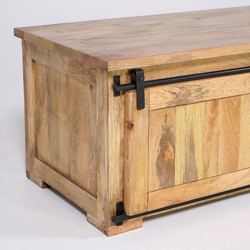 Hout en metaal industriële TV-meubel 200 cm - Paris