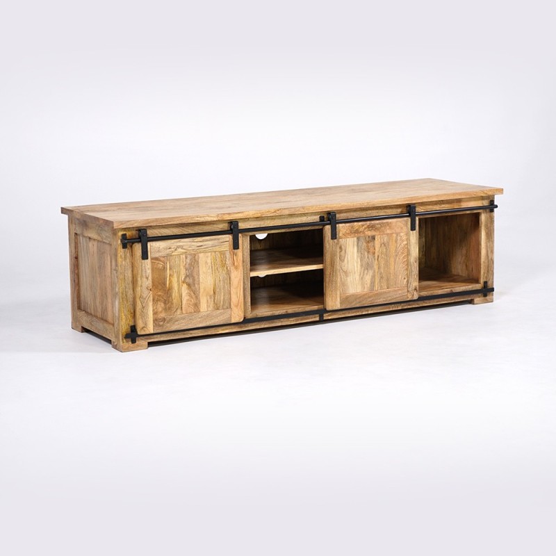 Hout en metaal industriële TV-meubel 180cm - Paris