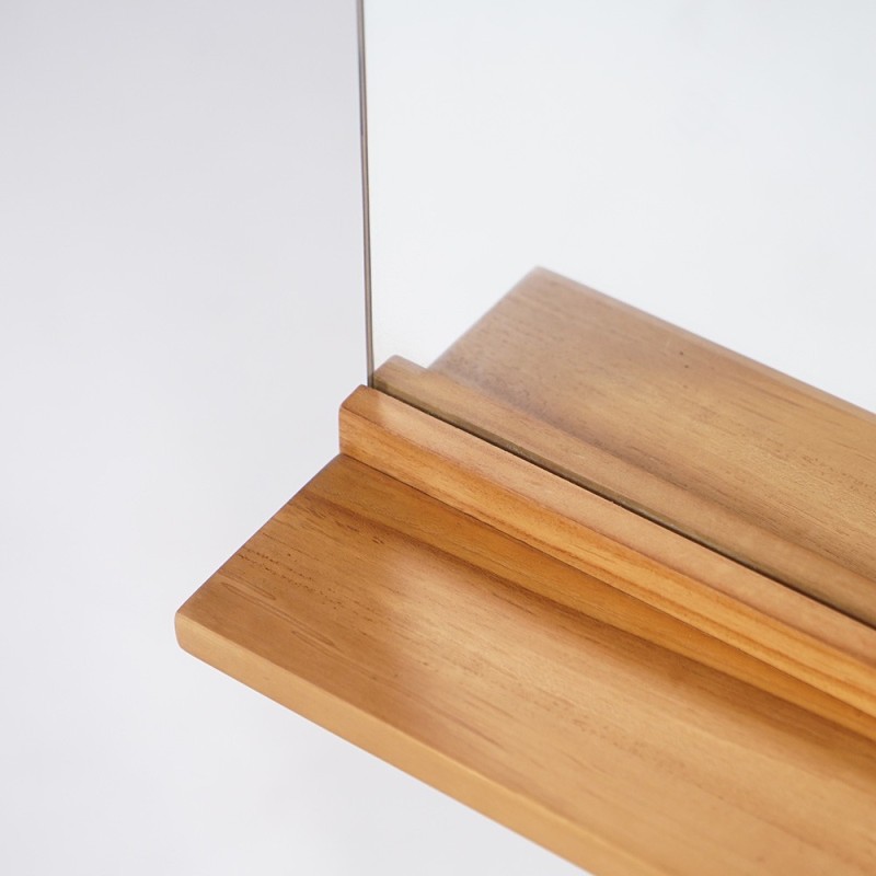 Rechthoekige spiegel van massief teakhout - Amrita