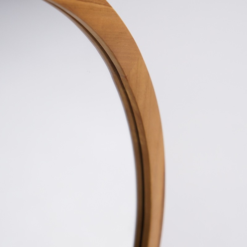 Ronde spiegel van massief teakhout - La Luna