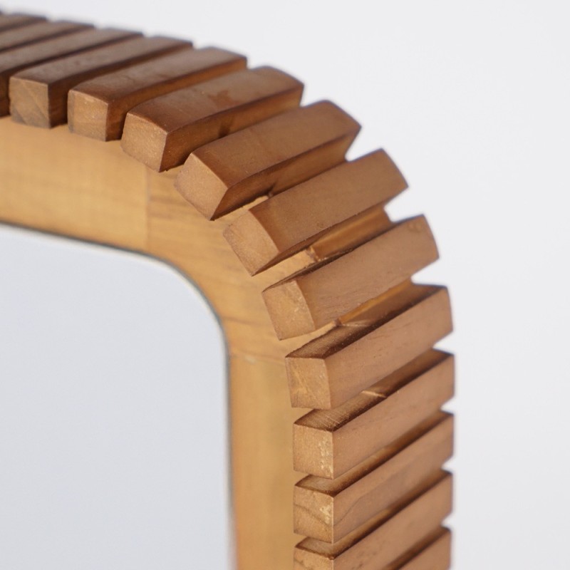 Rechthoekige teak houten spiegel 80 x 60 cm - Beria