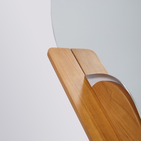 Organische dubbele spiegel met teak plank 120 x 70 cm - Lolita