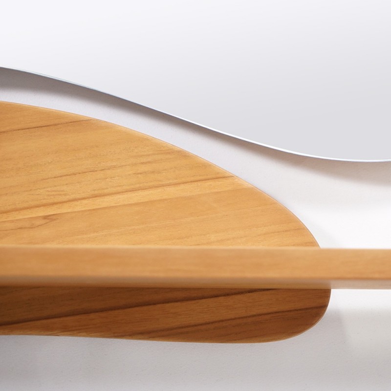 Organische dubbele spiegel met teak plank 120 x 70 cm - Lolita