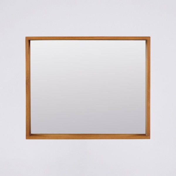 Teakhouten badkamerspiegel 80 x 66 cm - Arya