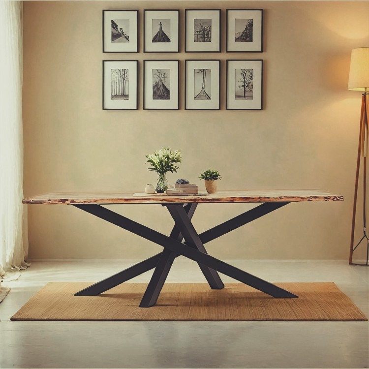 Massief houten eettafel met natuurlijke randen - Mikado