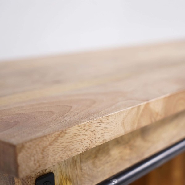 Hout en metaal industriële TV-meubel 120 cm - Paris