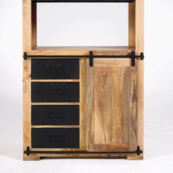 Boekenkast van hout en metaal 90cm - Paris