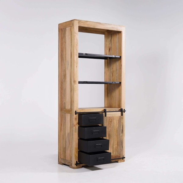 Boekenkast van hout en metaal 90cm - Paris