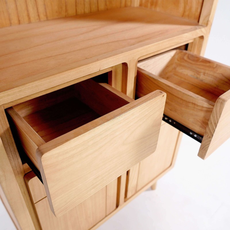 Hoge buffetkast in massief hout met 2 deuren 90cm – Pragati