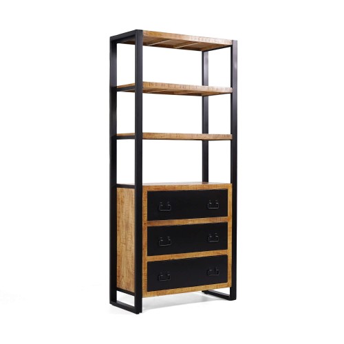 Rek in hout en metaal 90 cm – Kansas