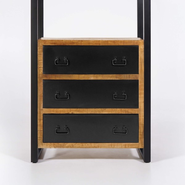 Rek in hout en metaal 90 cm – Kansas