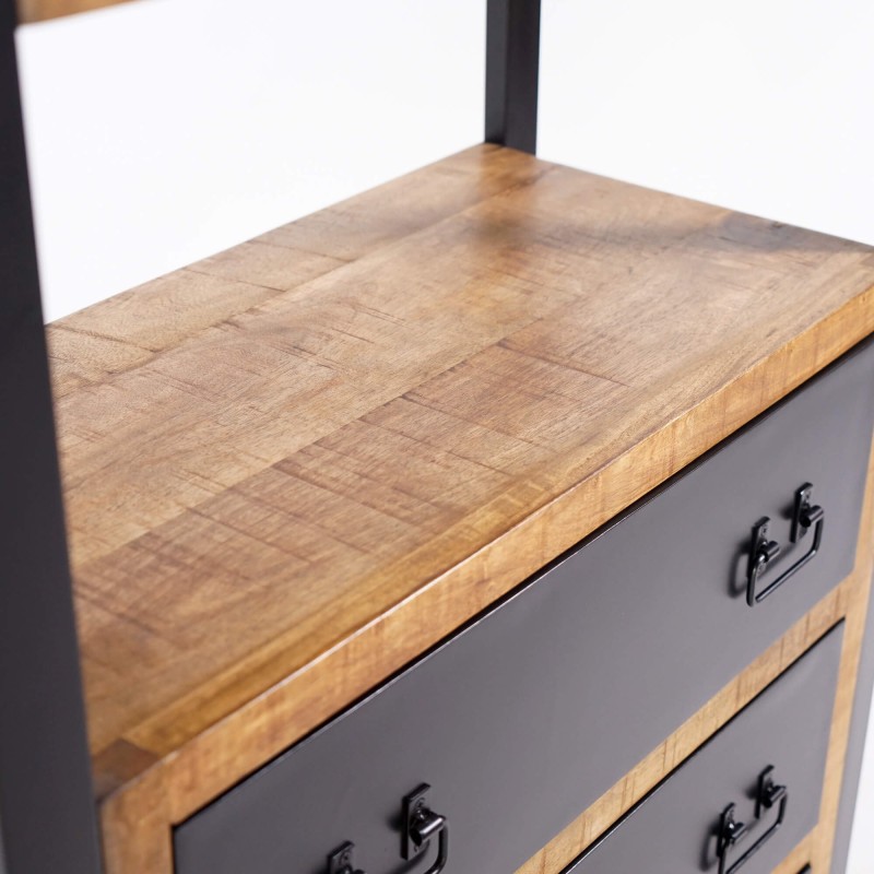 Rek in hout en metaal 90 cm – Kansas