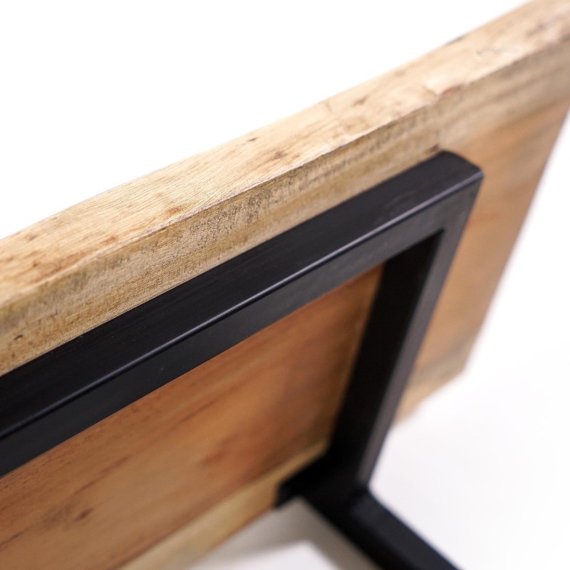 Wandplank 90 cm met massief houten blad en natuurlijke rand