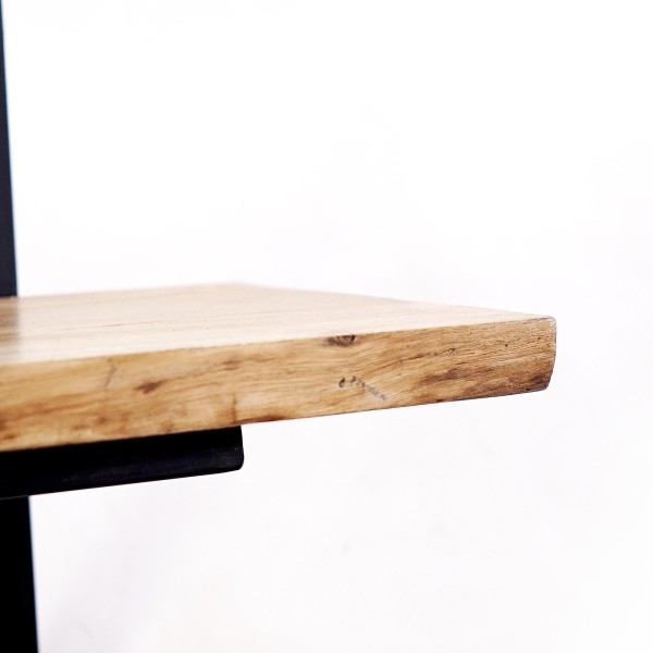 Wandplank 90 cm met massief houten blad en natuurlijke rand