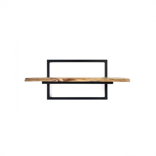 Wandrek 70 cm met massief houten plank en natuurlijke rand
