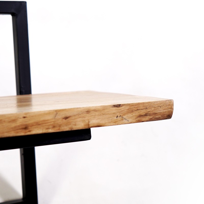 Wandrek 70 cm met massief houten plank en natuurlijke rand