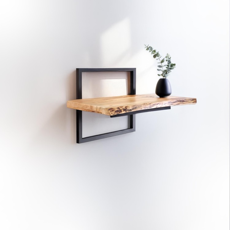 Wandrek 50 cm met massief houten plank en natuurlijke rand