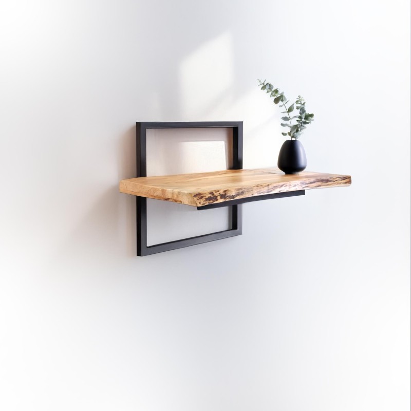 Wandrek 50 cm met massief houten plank en natuurlijke rand