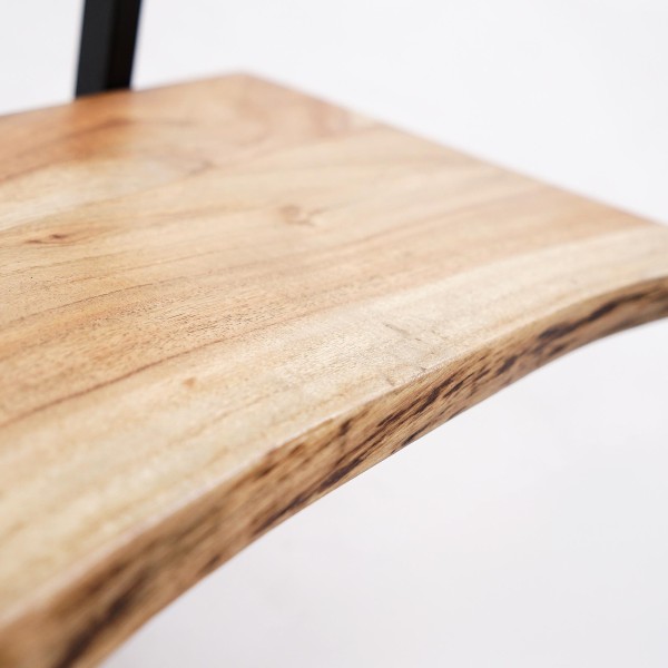 Wandrek 70 cm met massief houten plank en natuurlijke rand